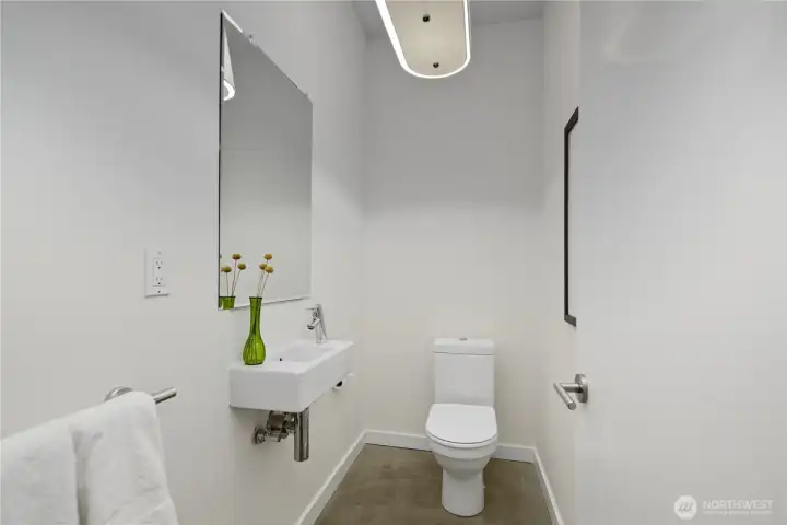 Convenient powder room on the main level.