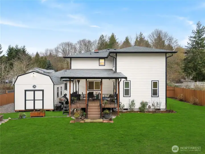 Back yard view of house