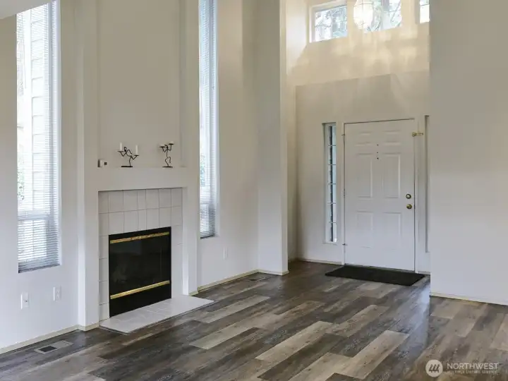What could you do with that space above the woodburning fireplace?  So many options.