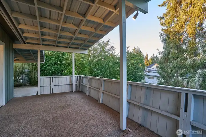 Large Covered Deck on the Main Floor.