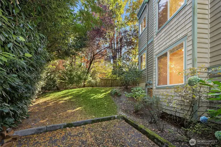 Mature landscaping surrounds the home. Easy guest parking to the side and front of the home.