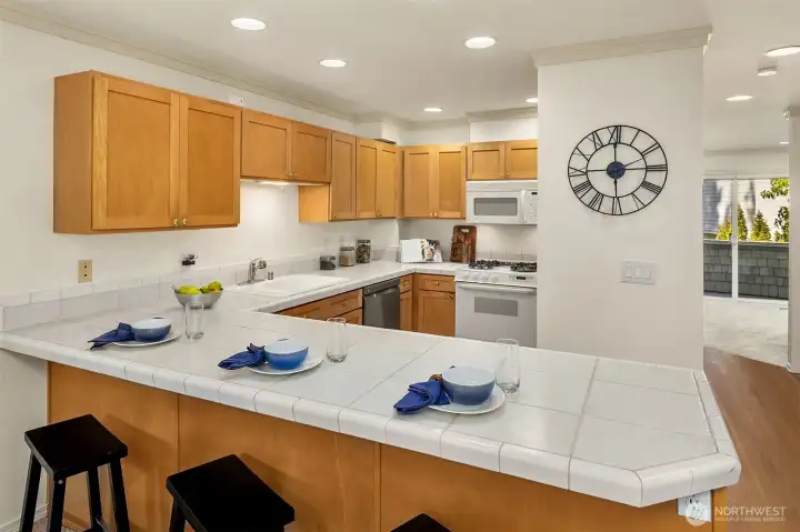 Open layout with plenty of cabinet storage space