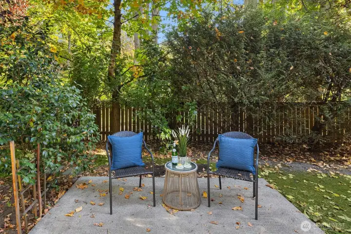 Private patio retreat, such a peaceful, tranquil space to relax