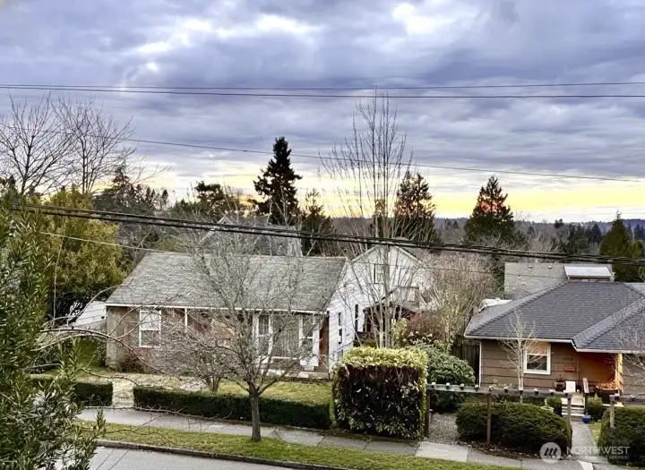 Looking west from living room