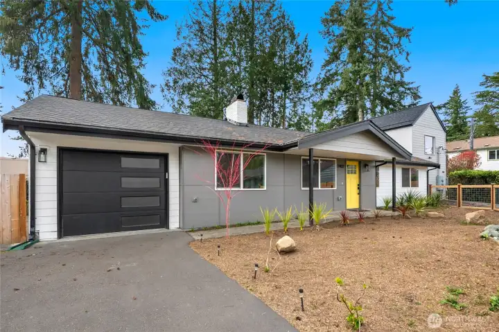 Rare one-car garage at end of private Haller Lake cul-de-sac.