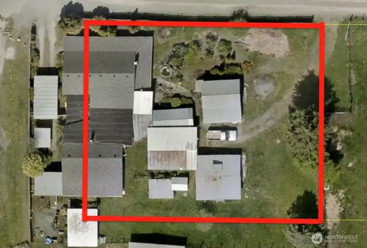 Please note - Not all structures are part of subject property. Lot lines here are approximate.