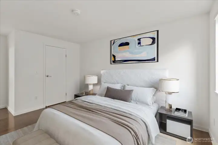 Primary bedroom looking toward closet