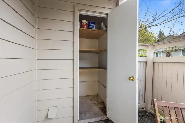 storage unit off of patio