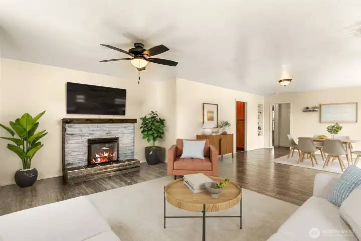 Imagine this.... Electric fireplace cozy spring night....