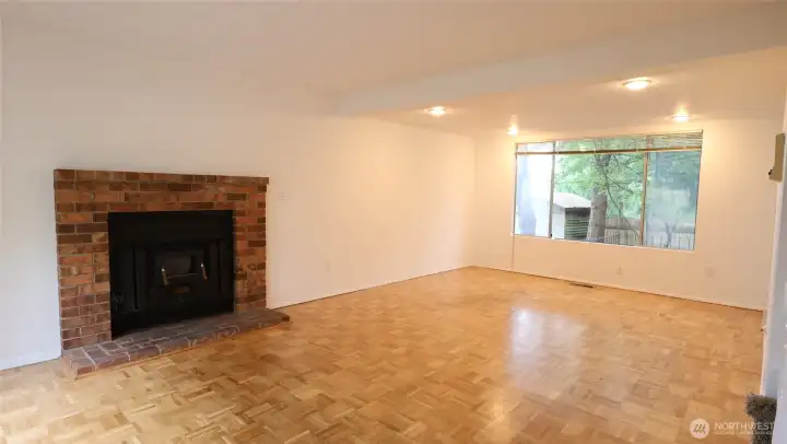 Wood burning fireplace to help keep you warm and cozy.