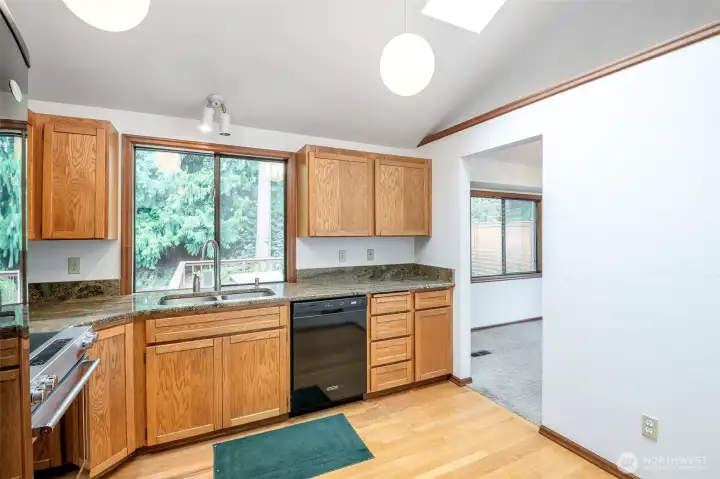Kitchen into dining room