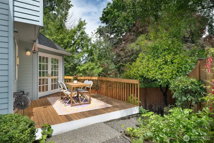 Fresh deck off kitchen