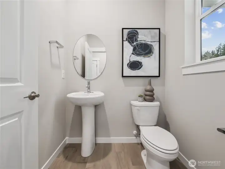 Powder Room on main. Pictures are for representational purposes only. Finishes vary.