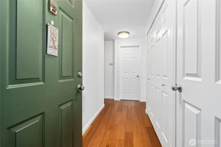 Walk into the hallway as you settle into a quiet, sweet home.