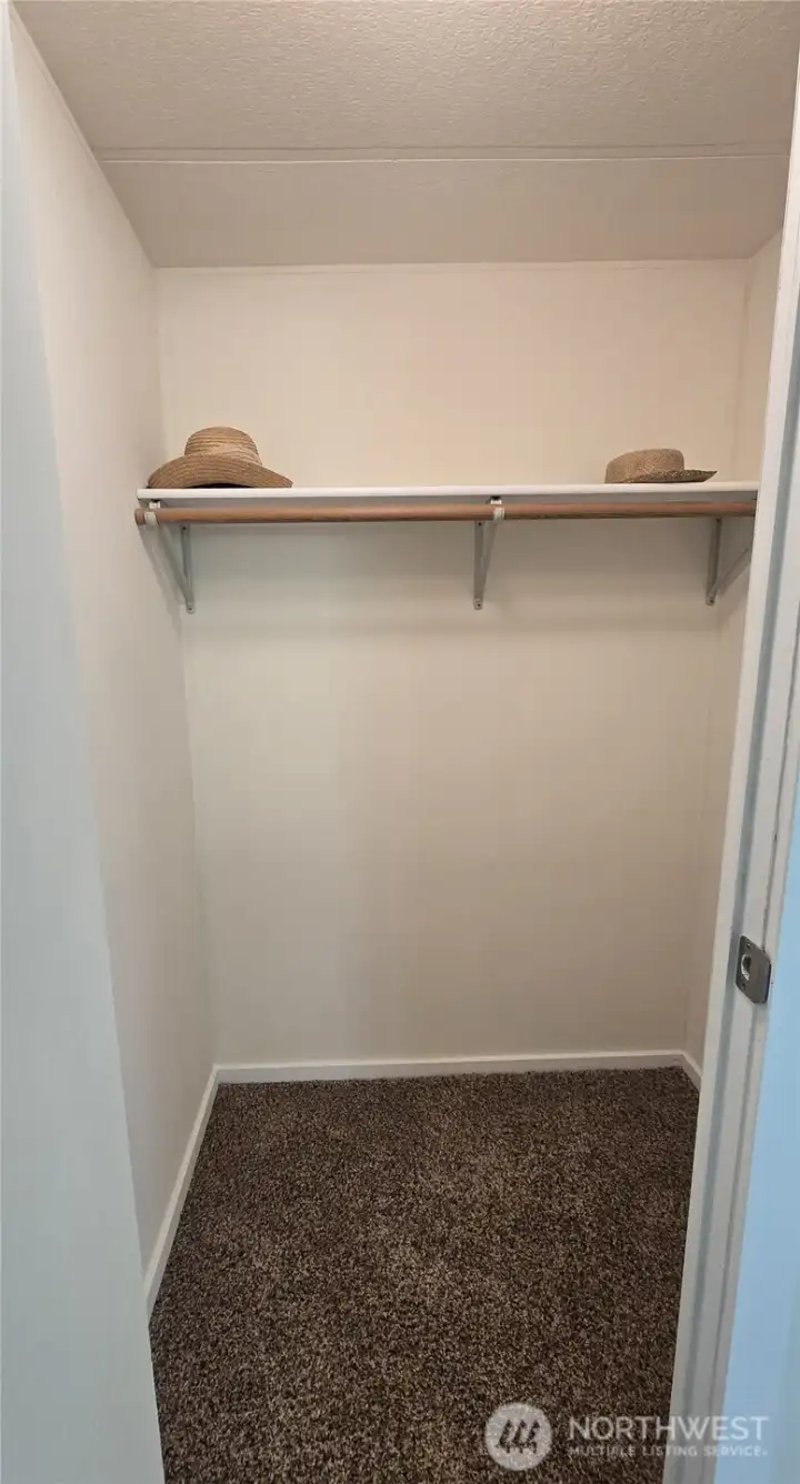 Walk in closet in the main bedroom