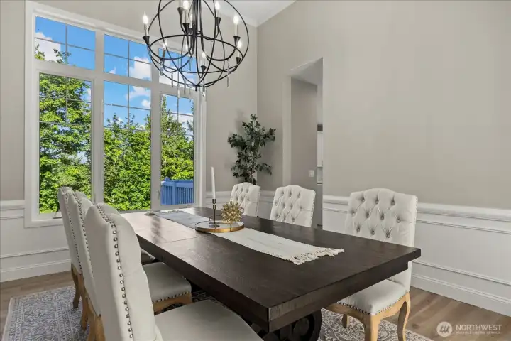 Formal dining room with seating for family gatherings