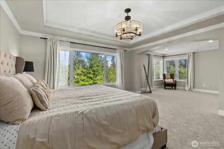 Comfortable bedroom with bright natural light