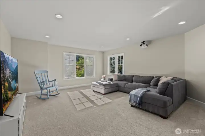 Spacious bonus room ideal for media or lounge