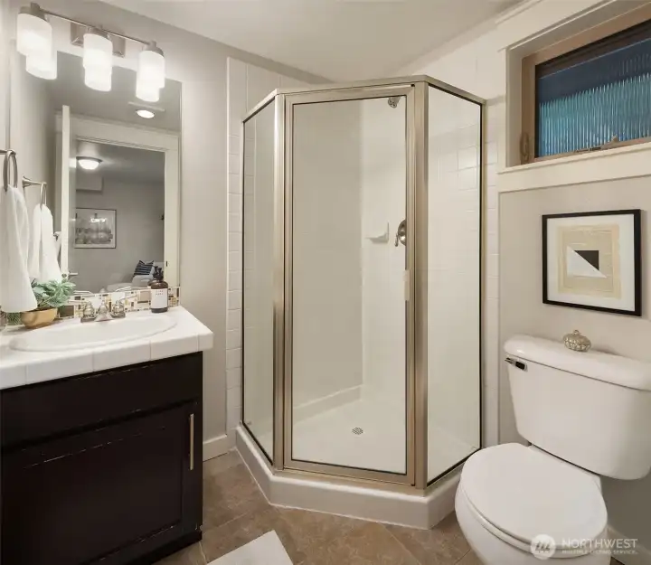 Lower level bathroom. Lower level bathroom.