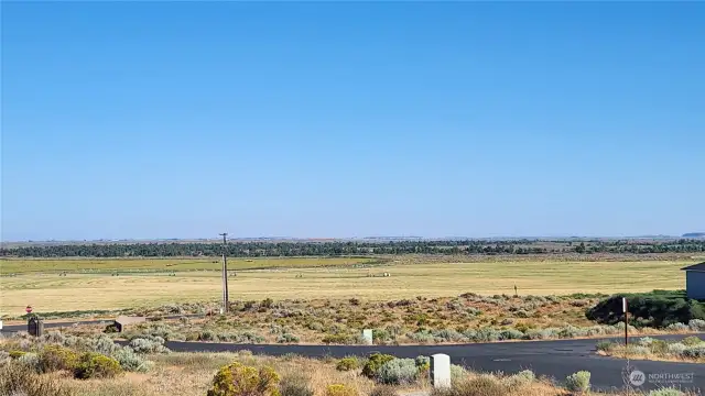 Looking from the property to south east and the entrance of the development