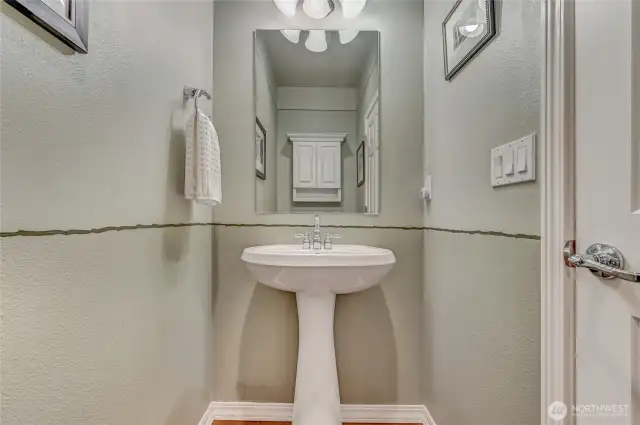 Powder room on the main floor for guests.