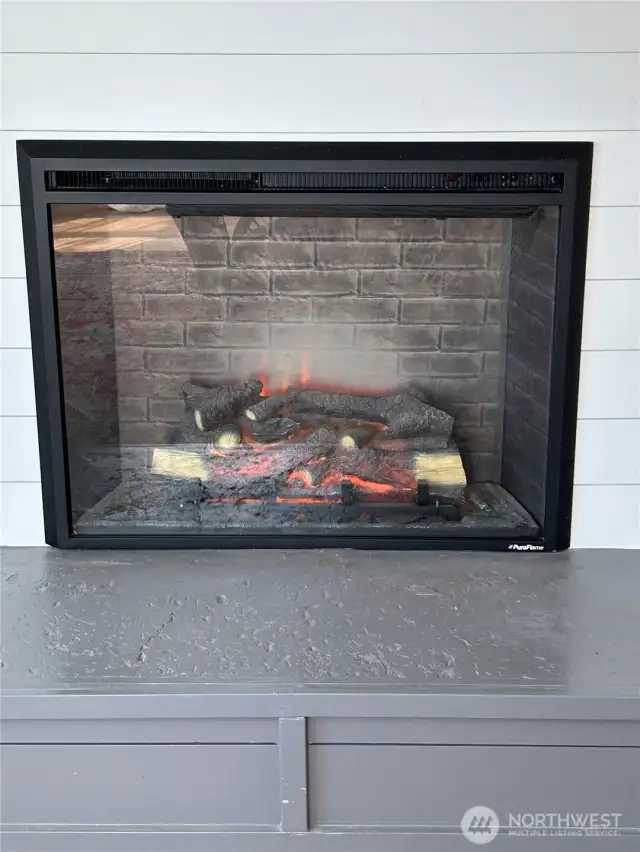 electric fireplace in living room