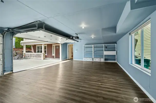 3-Car Garage with Flooring Installed