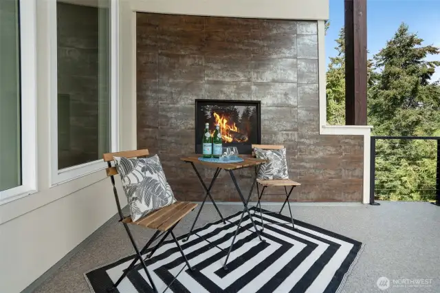 Grab a morning coffee and a book or a afternoon cocktail and escape to your quite deck warmed by a gas fireplace.
