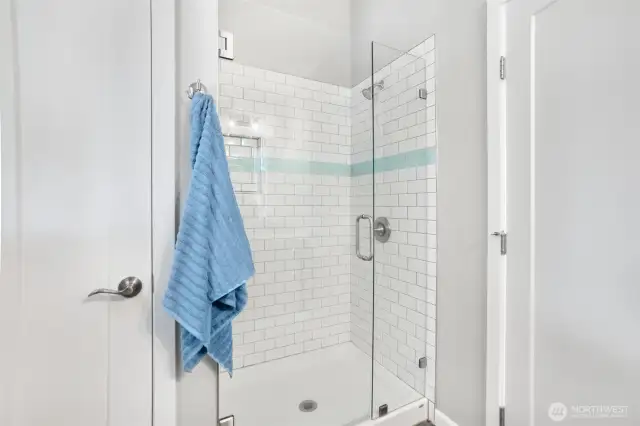 En Suite bath off second floor secondary bedroom.