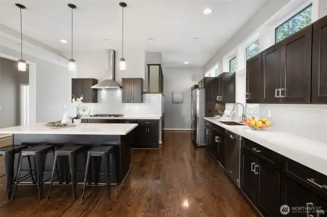 Plenty of counter space and large island, perfect for those big parties!
