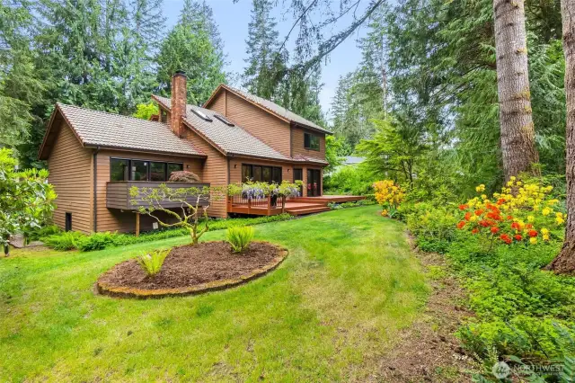 Beautifully landscaped backyard