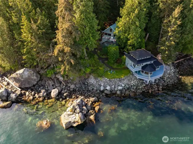 Overhead view of home and Guesthouse/Garage.