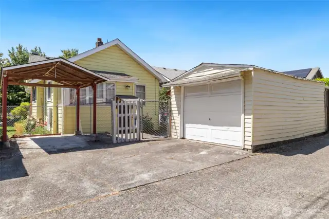 Detached Garage, with additional parking.