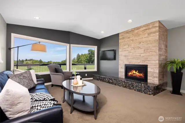 Living Area with Natural Gas Fireplace