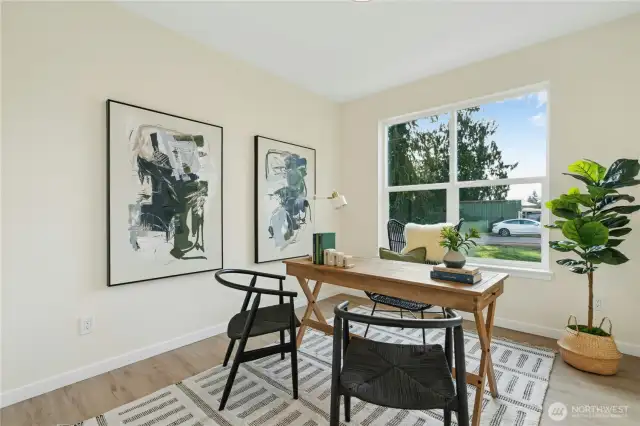 Main floor bedroom, set up as an office