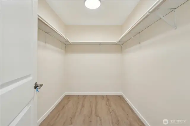 Primary bedroom large walk in closet