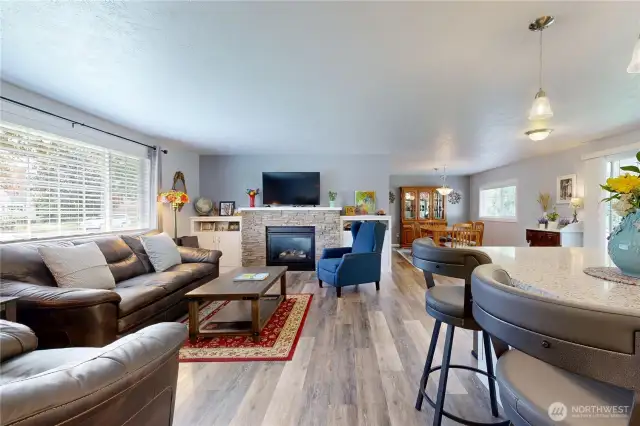 Living Room with laminate flooring