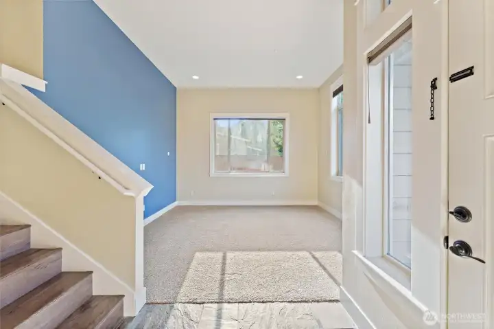 Entry with high ceilings and bonus room