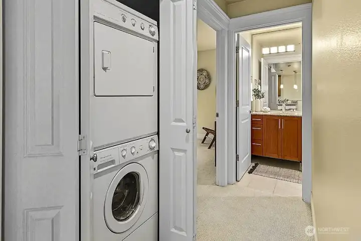Full-size Washer & Dryer in unit.