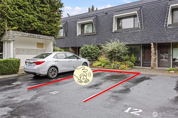 Designated parking spot in front of unit