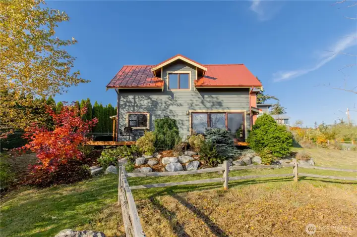 Side view of home from Sauna