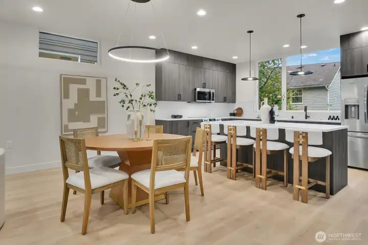 Large kitchen Island with ample seating