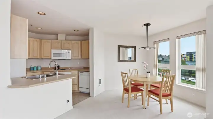 Walls of windows for abundant natural light.
