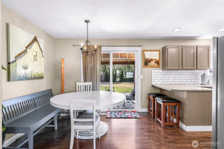 Conveniently located between the kitchen and backyard Conveniently located between the kitchen and backyard