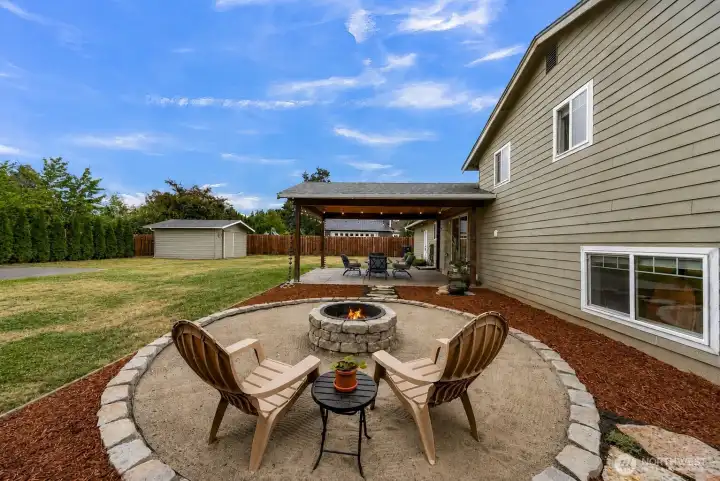 Custom built fire pit area just completed Custom built fire pit area just completed