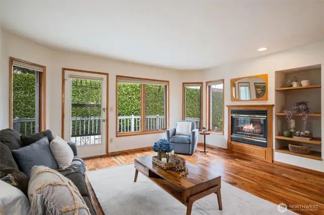 Gas Fireplace and ample natural light