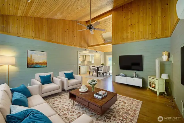 Family room, virtually Staged