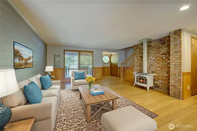 Living room, virtually staged