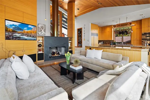 Living room with gas fireplace