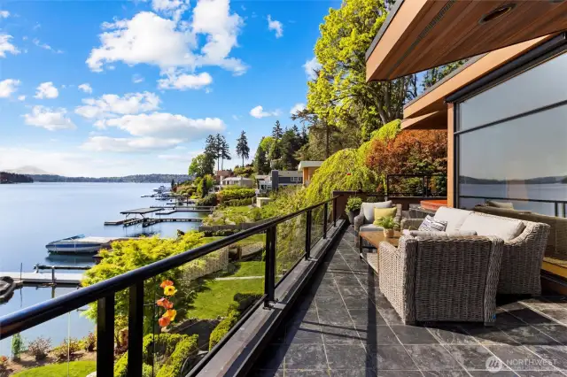 Large deck off main level living room with sweeping views; gas hook-up for BBQ